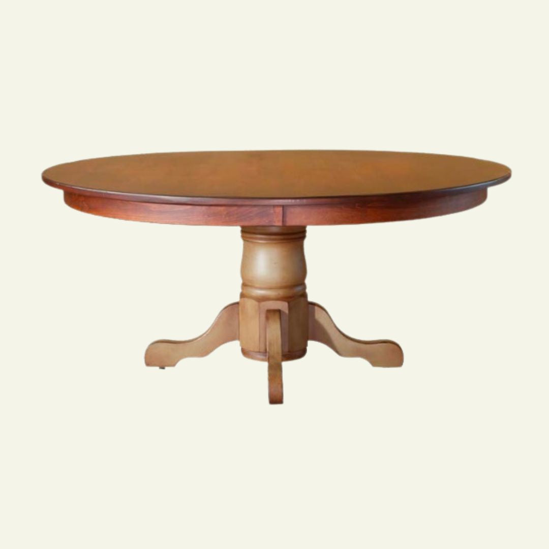 54” Round Pedestal Table (All Wormy Maple)