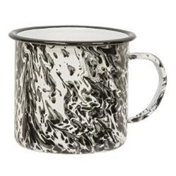 Black Splatter Enamel Soup Mug