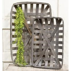 2/Set, Gray Rectangle Tobacco Baskets