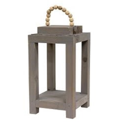 Gray Lantern with Bead Hanger