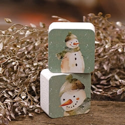 Winter Forest Watercolor Snowman Block - 2" Sq - 2 Asstd.