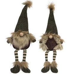Mr & Mrs Green Knit Dangle Leg Gnome - 2 Asstd