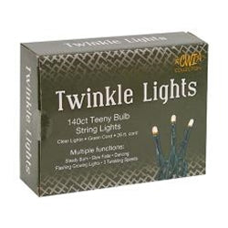 Twinkle Teeny Lights Green Cord 140 ct