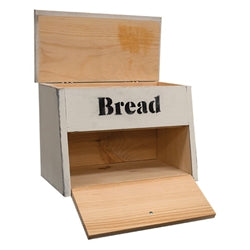 Wooden 2 Compartment Bread Box - White