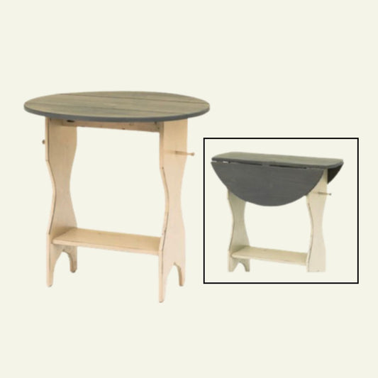 Round Drop Leaf End Table