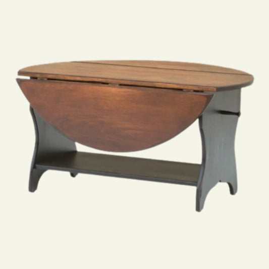 Large Round Dropleaf Coffee Table