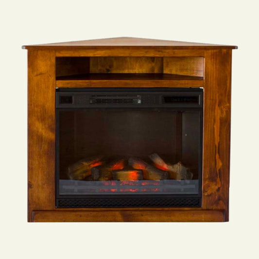 Corner TV stand with electric fireplace