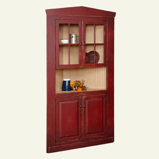 48” Corner Cupboard w/ Top Glass