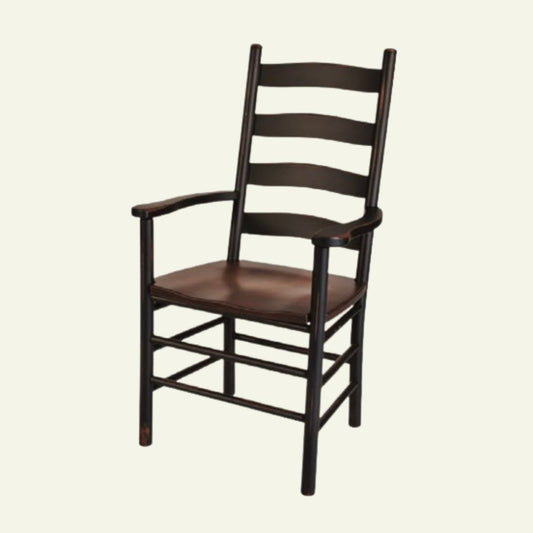 Royal Ladderback Arm Chair (Solid or Woven Seat)