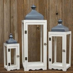 3/Set, Metal & Wood Lanterns
