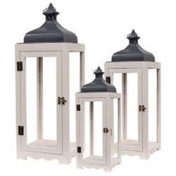 3/Set, Metal & Wood Lanterns