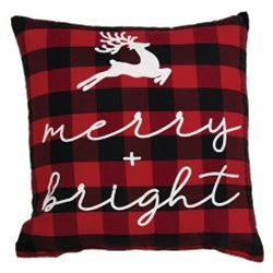 Merry and Bright Buffalo Check Pillow