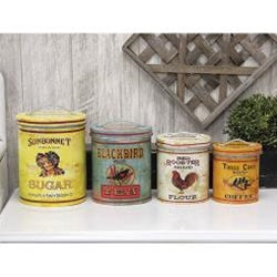 4/Set, Nesting Vintage Look Kitchen Containers