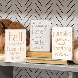 Fall is My Favorite Season Distressed Wooden Block 3 Asstd.