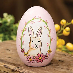 Hand Painted Standing Bunny Wooden Easter Egg