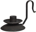 Distressed Black Iron Taper Holder w/Hook Handle