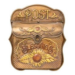Copper Look Sunflower Blessings Post Box