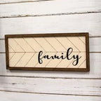 Distressed Woodburned Family Sign