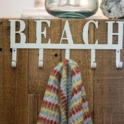 Beach Metal Wall Hook Sign