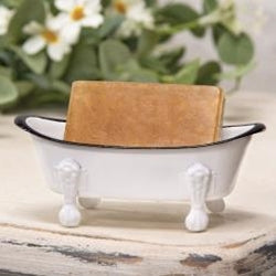 White Iron Bathtub Soap Dish