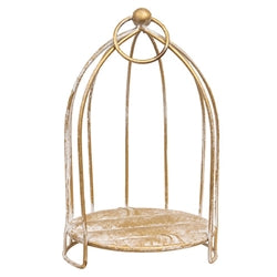 Distressed Golden Birdcage Lantern