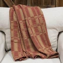 Cranberry/Tan Throw