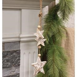 Beaded Snowy Triple Star Hanger