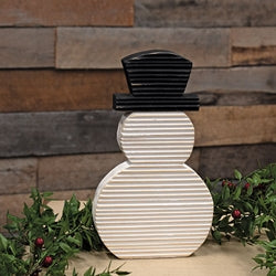 Standing Corrugated Wood Snowman - 10"
