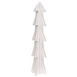 White Wooden Dimensional Christmas Tree - 23"H
