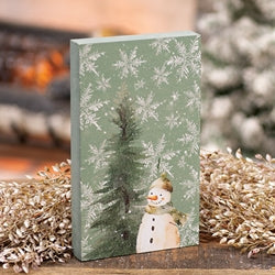 Winter Forest Watercolor Snowman Block