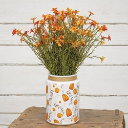 Pumpkin Patch Glass Milk Can
