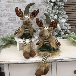 Mr  & Mrs  Green  Reindeer w/Dangle Legs 2 Asstd.