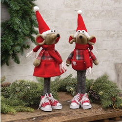 Standing Mouse Boy & Girl w/ Red Sneakers 2 Asstd.