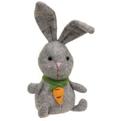 Mini Gray Bunny w/Carrot Necklace