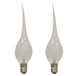 2/Pkg 7 Watt Clear Silicone Bulbs Candelabra Base