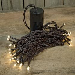 LED Battery Timer Lights Brown Cord 35 Ct.