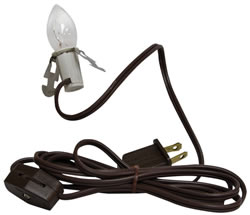 Clip Light w/5W Bulb Brown Cord