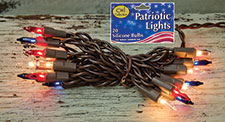 Patriotic Lights Brown Cord 20 ct.