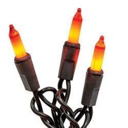Orange Light Strand Black Cord - 20 Ct