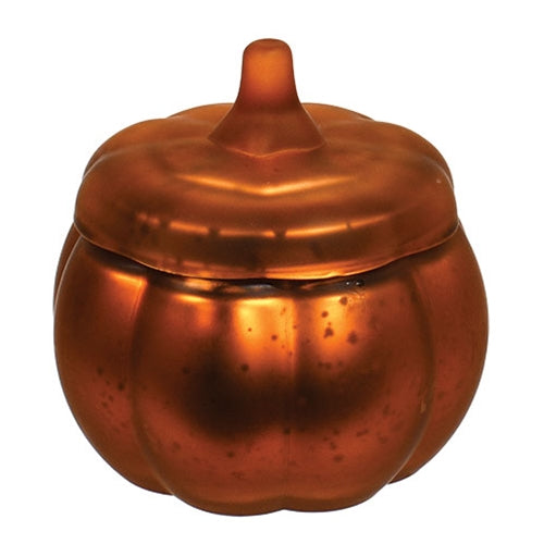Copper pumpkin-shaped container 