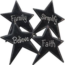 4/Set, Black Star Word Magnets