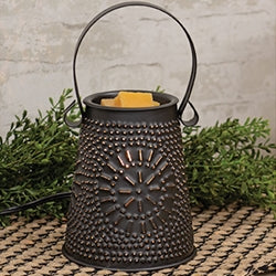 Smoky Black Punched Tin Wax Melter w/40W Bulb