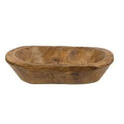 Carved Wood Petite Oval Bowl, Brown