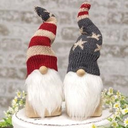 Americana Gnome w/Flag Knit Hat, 2 Asstd.