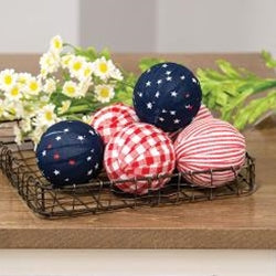 6/Set, Americana Gingham Rag Balls