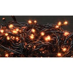 Orange Teeny Lights Black Cord 50 Ct.