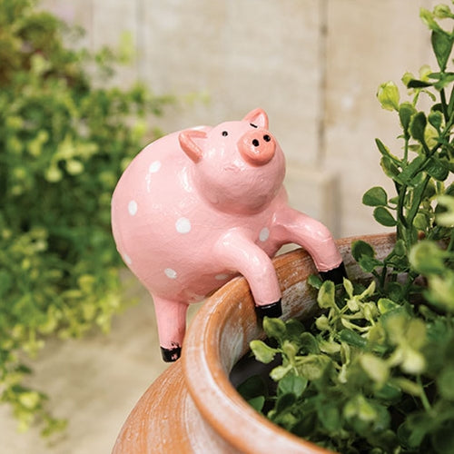 Pink Pig Plant Pot Hanger