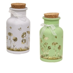 Spring Flowers & Butterflies LED Glass Jar - 2 Asstd.